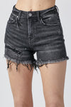 Explore More Collection - RISEN Raw Hem Denim Shorts with Pockets