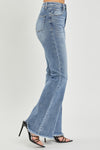 Explore More Collection - RISEN Full Size High Waist Raw Hem Flare Jeans