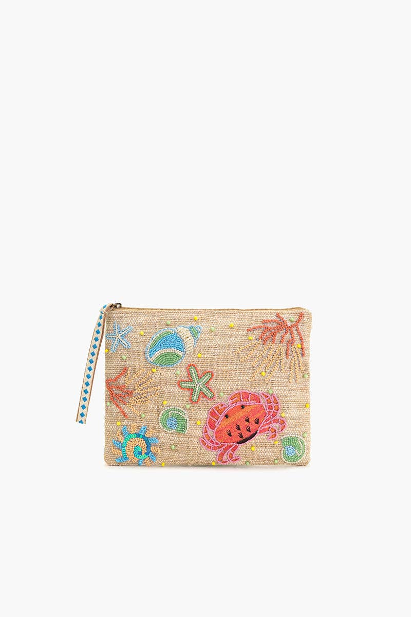Crab Shell Embelished Wristlet