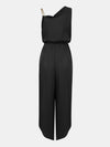 Explore More Collection - Chain Detail Asymmetrical Neck Jumpsuit