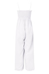 Explore More Collection - Smocked Spaghetti Strap Wide Leg Jumpsuit