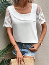 Explore More Collection - Full Size Asymmetrical Neck Short Sleeve Top