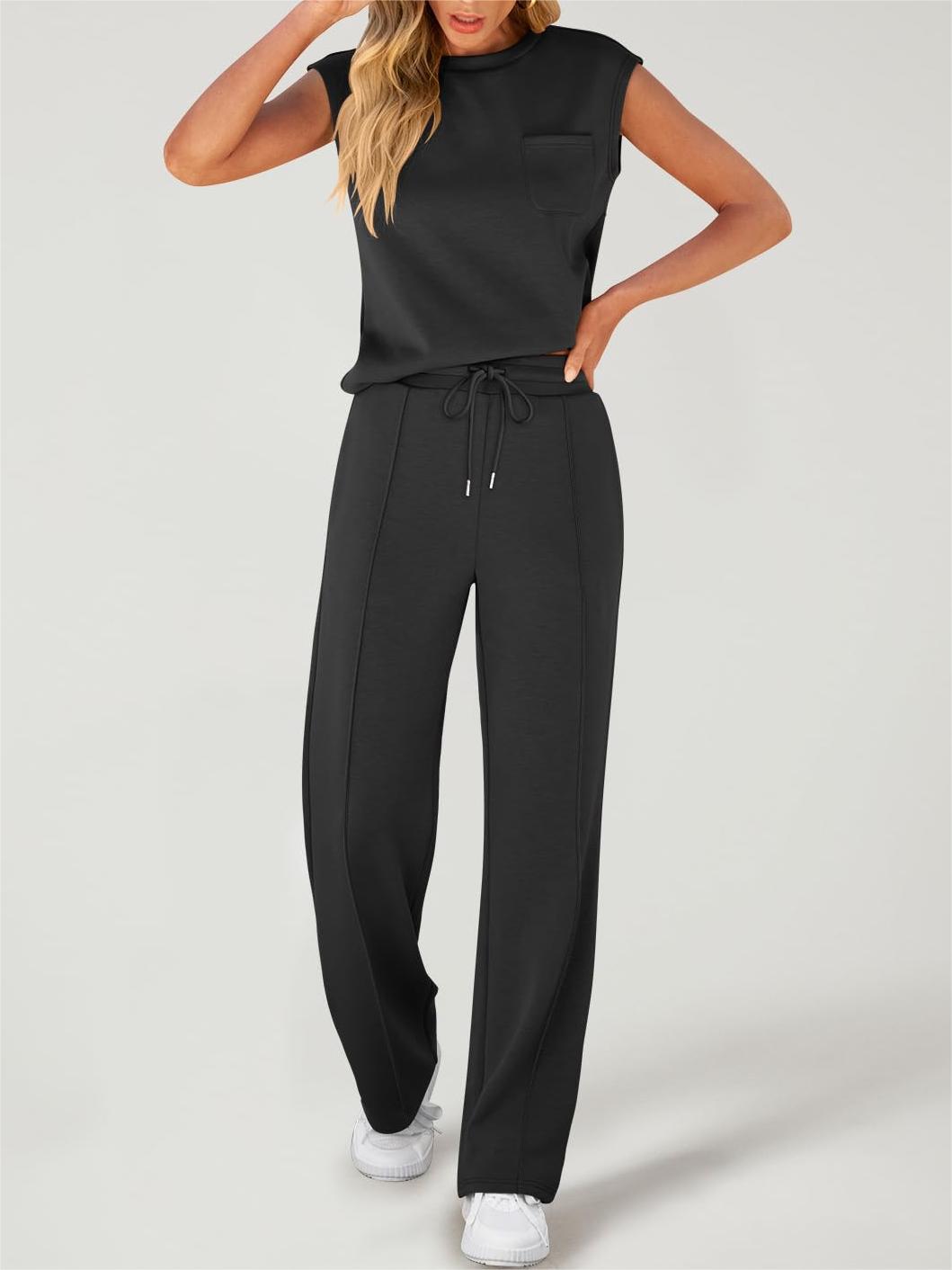 Explore More Collection - Full Size Round Neck Top and Drawstring Pants Set