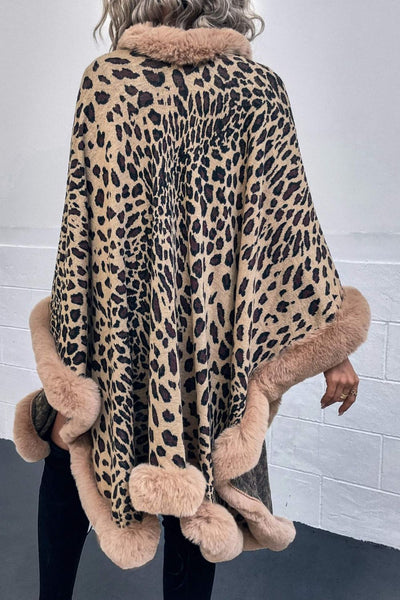 Explore More Collection - Leopard Open Front Poncho