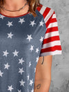 Explore More Collection - Full Size Star Striped Round Neck Short Sleeve T-Shirt