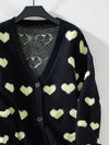 Explore More Collection - Heart V-Neck Button Up Long Sleeve Cardigan