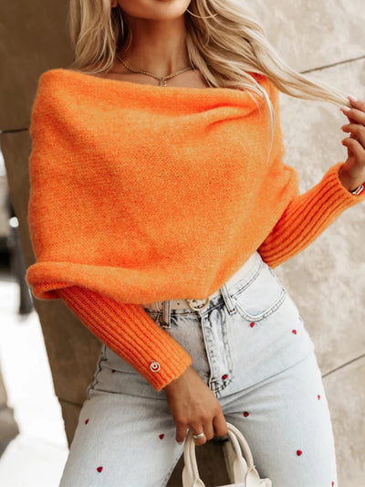 Explore More Collection - Long Sleeve Cropped Knit Top