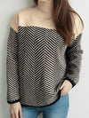 Explore More Collection - Contrast Turtleneck Long Sleeve Sweater