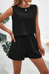 Explore More Collection - Round Neck Top and Drawstring Shorts Set