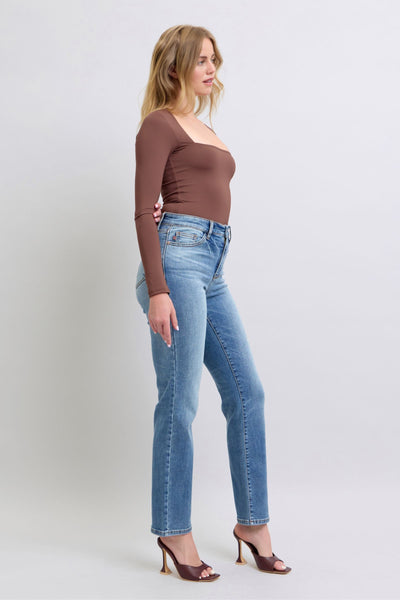 Explore More Collection - Judy Blue Full Size Wash Thermal Straight Jeans with Pockets