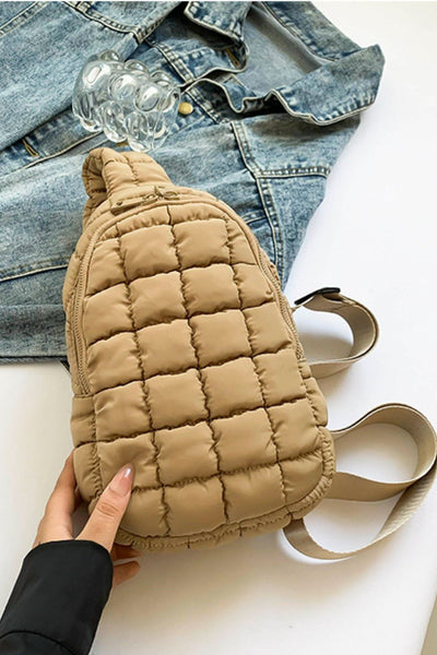 Explore More Collection - Quilted Nylon Crossbody  Bag