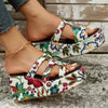 Explore More Collection - Cutout Floral Peep Toe Sandals