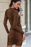 Explore More Collection - Leopard Print High Neck Dress