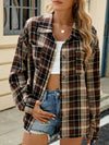 Explore More Collection - Plaid Collared Neck Long Sleeve Shirt