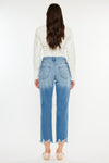 Explore More Collection - Kancan Distressed Frayed Hem Cropped Jeans