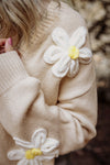 Explore More Collection - Flower Dropped Shoulder Long Sleeve Cardigan