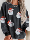 Explore More Collection - Sequin Santa Patch Ribbed Sweatshirt