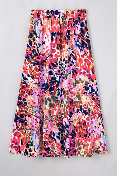 Explore More Collection - Printed Elastic Waist Skirt