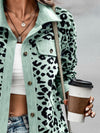 Explore More Collection - Full Size Leopard Collared Neck Button Up Long Sleeve Jacket