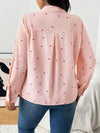 Explore More Collection - Heart Collared Neck Long Sleeve Shirt