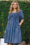 Explore More Collection - ODDI Full Size Washed Smocked Puff Sleeve Dress