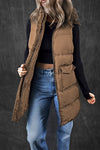 Explore More Collection - Pocketed Zip Up Vest Coat