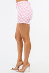 Explore More Collection - American Bazi High Waist Contrast Checkered Shorts