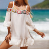 Explore More Collection - Crochet Cold Shoulder Three-Quarter Sleeve Cover Up