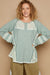 Explore More Collection - POL Round Neck Long Sleeve Lace Trim Thermal Top