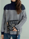 Explore More Collection - Contrast Turtleneck Long Sleeve Sweater