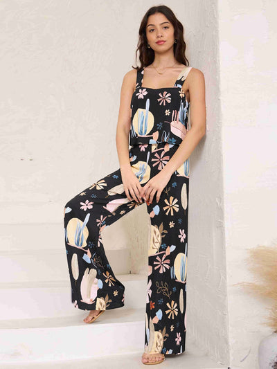 Explore More Collection - Printed Wide Strap Top and Pants Set