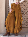 Explore More Collection - Slit Ruffled Wide Leg Pants