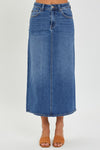 Explore More Collection - RISEN High Rise Back Slit Denim Skirt