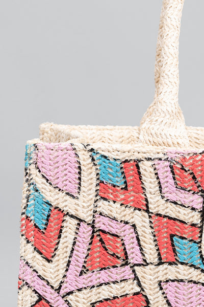 Explore More Collection - Flower Straw Weave Tote Bag