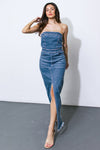 Explore More Collection - DREAMS COME TRUE DENIM MIDI DRESS