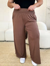 Explore More Collection - Double Take Full Size Smocked Wide Waistband Wide Leg Pants