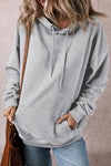 Explore More Collection - Drawstring Pocketed Long Sleeve Hoodie