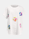 Explore More Collection - Sequin Round Neck Short Sleeve T-Shirt