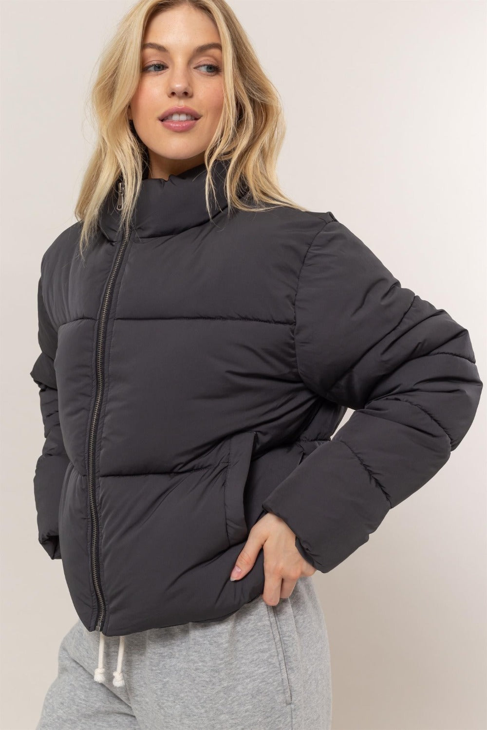 Explore More Collection - HYFVE Quilted Back Drawstring Puffer Jacket