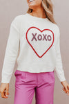 Explore More Collection - XOXO Round Neck Drop Shoulder Sweater