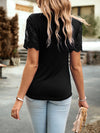 Explore More Collection - Lace Detail Round Neck Short Sleeve T-Shirt