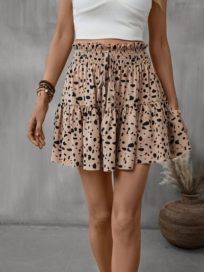 Explore More Collection - Frill Tied Printed Mini Skirt