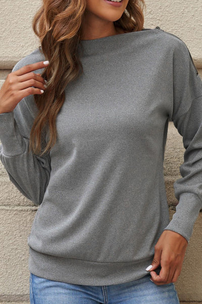 Explore More Collection - Single Shoulder Long Sleeve Sweatshirt with Zip