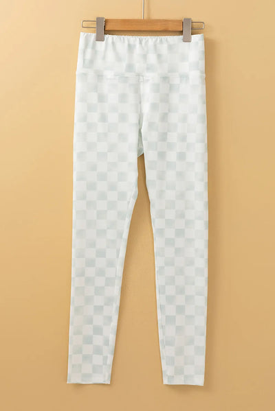 Explore More Collection - Checkered Elastic Waist Leggings