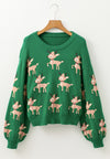 Explore More Collection - Reindeer Round Neck Drop Shoulder Sweater