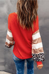 Explore More Collection - Letter Graphic V-Neck Long Sleeve Top