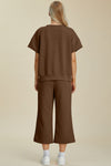 Explore More Collection - Double Take Full Size Texture Round Neck Top and Pants Set