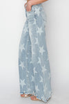 Explore More Collection - RISEN Full Size Raw Hem Star Wide Leg Jeans