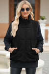 Explore More Collection - Pocketed Zip Up Turtleneck Vest Coat