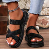 Explore More Collection - Crisscross Open Toe Platform Sandals